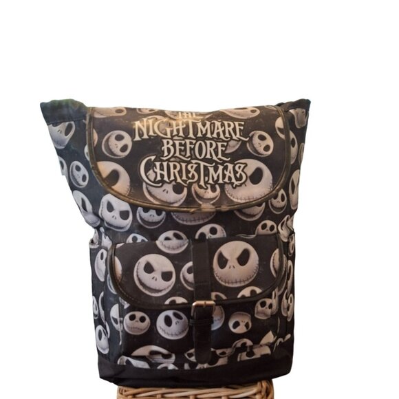 The Nightmare Before Christmas Backpack  Jack Skellington Print  Black White - Picture 1 of 4